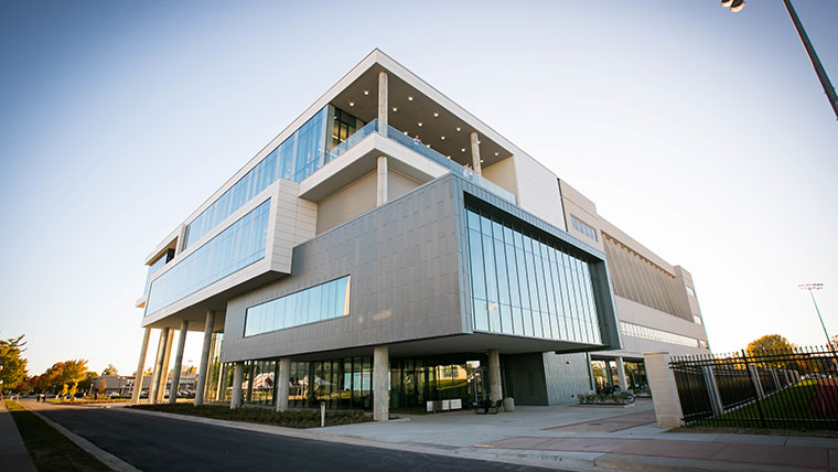 Exterior view of David D. Glass Hall.